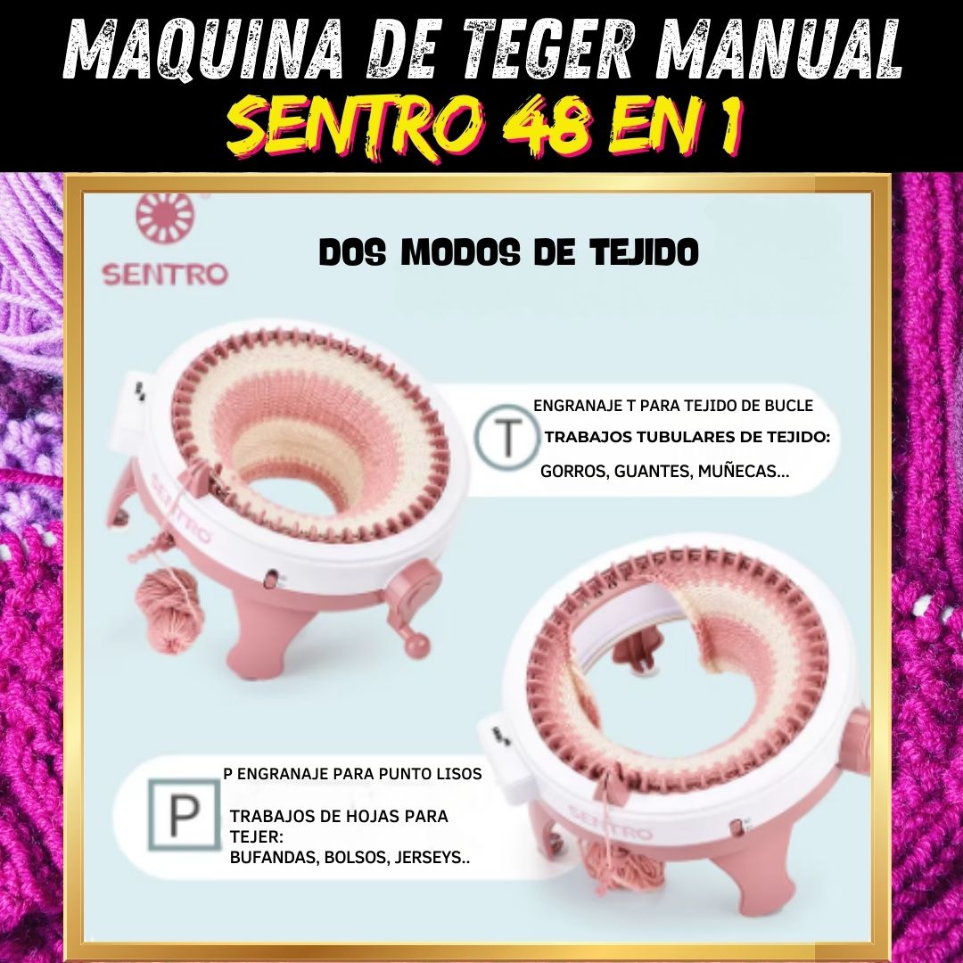 Máquina de tejer con 48 agujas