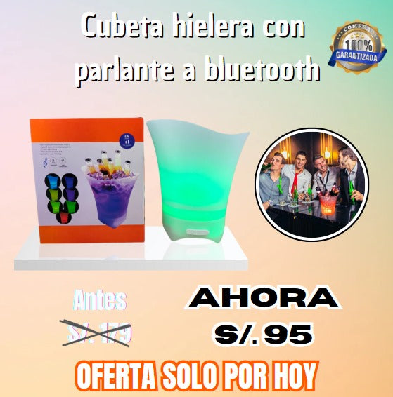 CUBETA HIELERA CON PARLANTE A BLUETOOTH DE 5 L