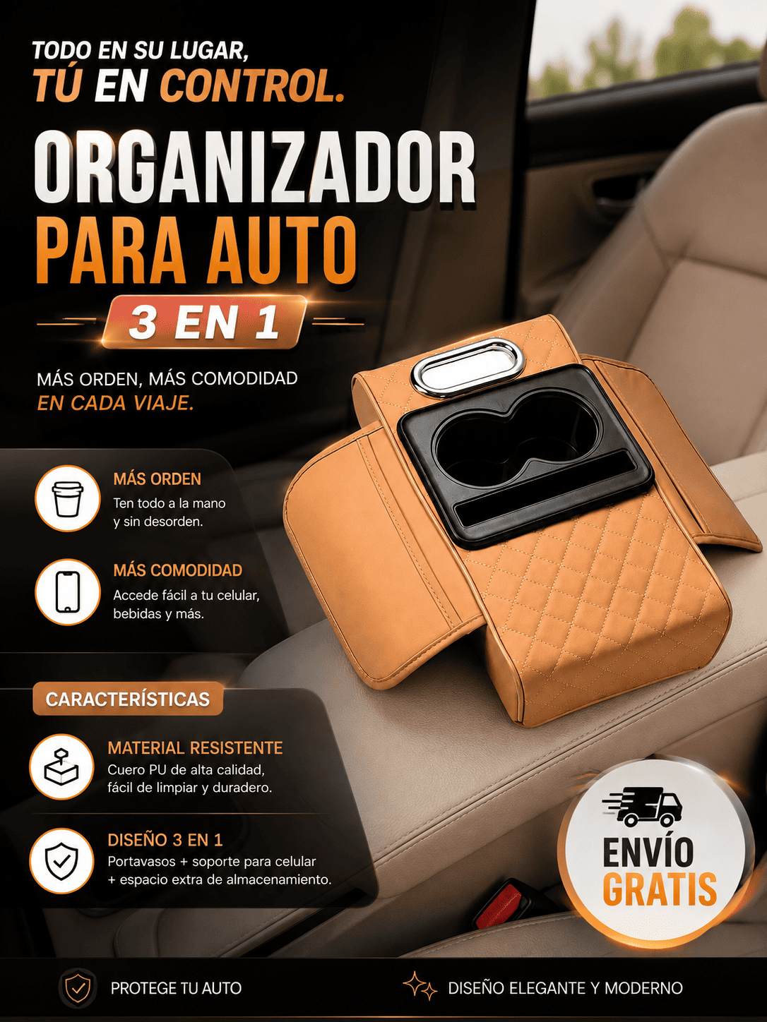 ORGANIZADOR DE AUTO 3 EN 1