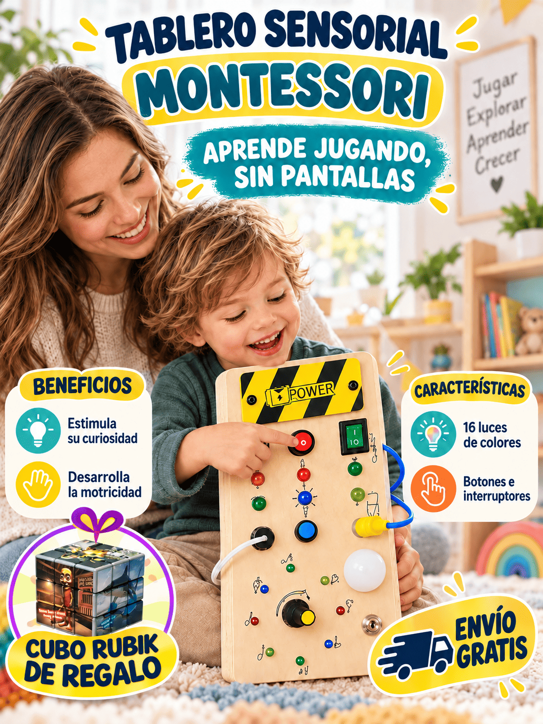 TABLERO MONTESSORI LED