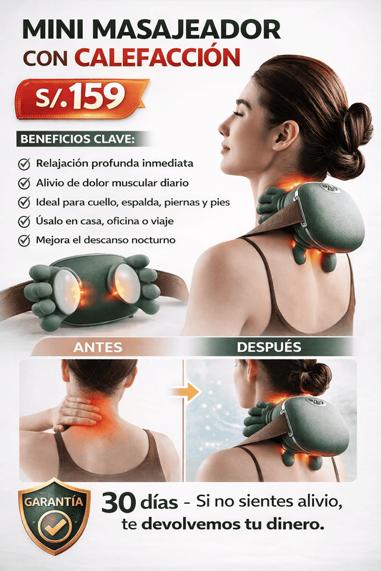 MINI MASAJEADOR CON CALEFACCION