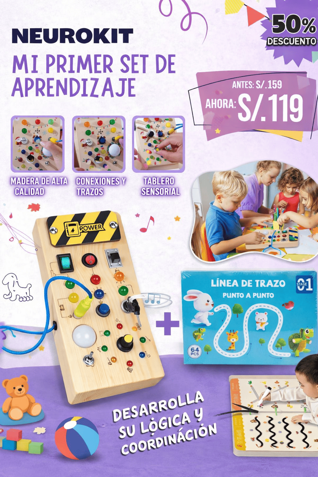 NEUROKIT - Kit de Lógica y Motricidad Para Niños