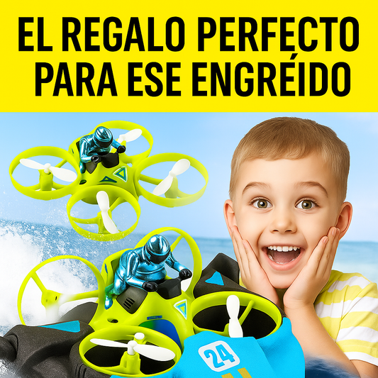 DRON JUGUETE 3 EN 1 CON CONTROL REMOTO Y GIRO 360°