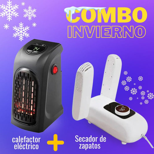COMBO INVIERNO calefactor eléctrico portátil + Secador de Zapatos