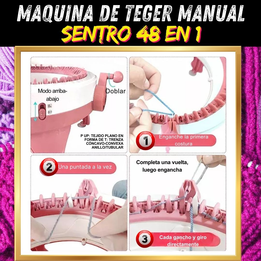 Máquina de tejer con 48 agujas