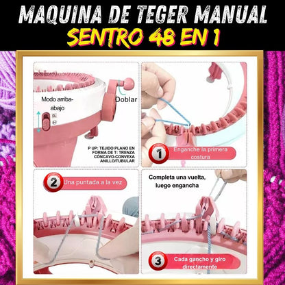 Máquina de tejer con 48 agujas