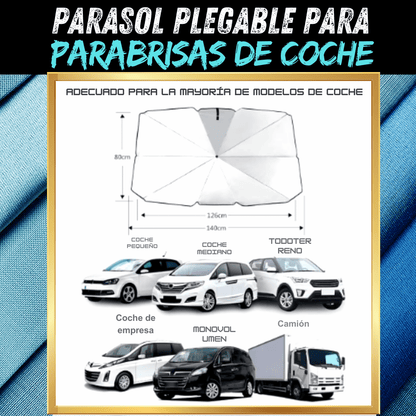 Parasol plegable para parabrisas de coche, sombrilla con cubierta UV, aislamiento térmico, protección Interior para ventana delantera