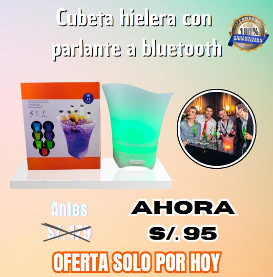 CUBETA HIELERA CON PARLANTE A BLUETOOTH DE 5 L