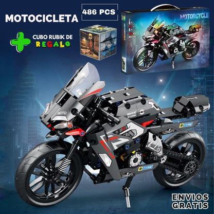 Motocicleta todoterreno armable de 506 piezas