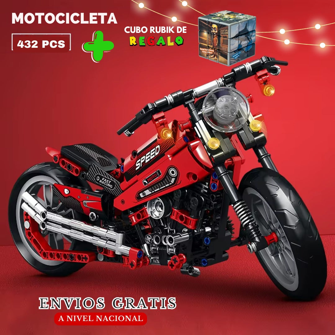 Motocicleta todoterreno armable de 506 piezas