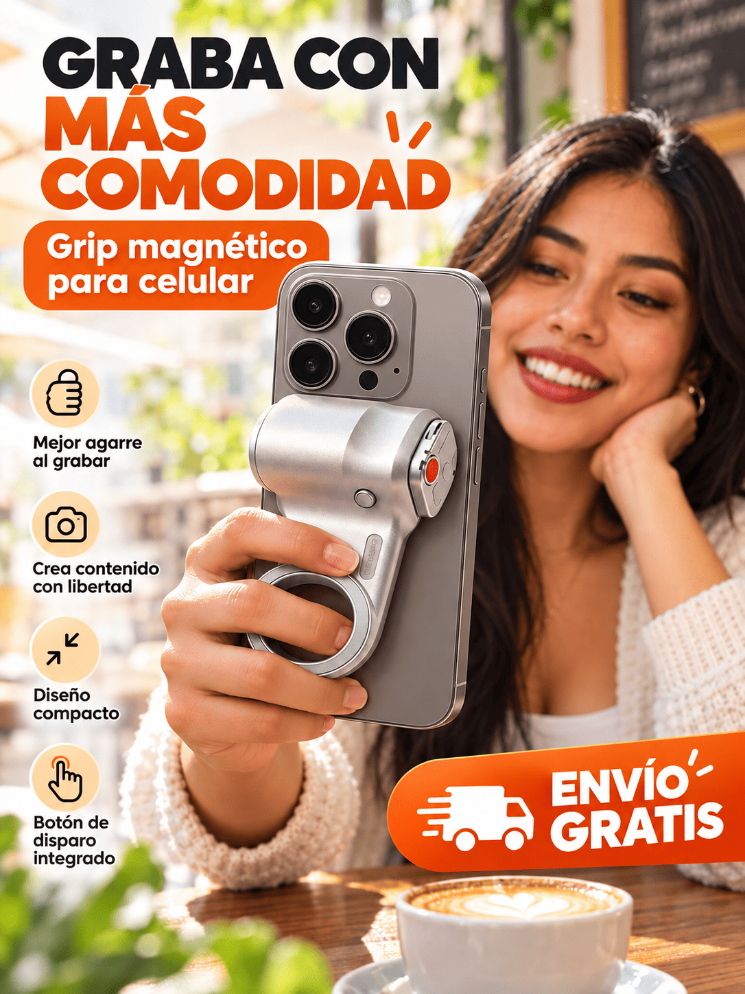 GRIP MAGNETICO PARA CAMARA DE CELULAR